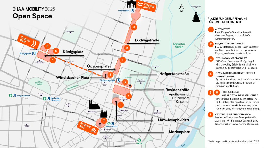 plan karta održavanja sajma IAA u Munchenu